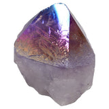 Rainbow Aura Amethyst Point Base Cut