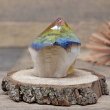 Rainbow Aura Amethyst Point Base Cut