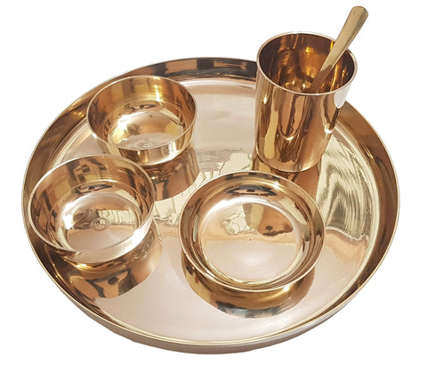 100% Pure Bronze Thali Set
