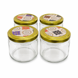Dry Fruit Gift Box with Clasp & Handle (4 Glass Jars)