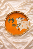 Decorative Thali with Sacred Cow & Palm Trees