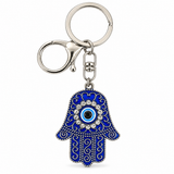 Blue Hamsa Evil Eye Keychain