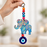 Colourful Elephant Evil Eye Wall Hanging Ornament