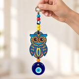 Colourful Owl Evil Eye Wall Hanging Ornament