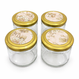 Dry Fruit Gift Box with Clasp & Handle (4 Glass Jars)