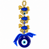 Evil Eye Wall Hanging Ornament with Three Horses