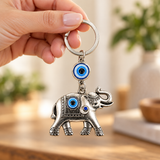 Elephant Evil Eye Keychain