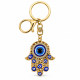 Gold Hamsa Evil Eye Keychain