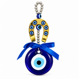 Golden Horseshoe Evil Eye Wall Hanging Ornament