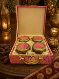 Dry Fruit Gift Box with Clasp &amp; Handle (4 Glass Jars)