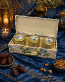 Dry Fruit Gift Box with Clasp & Handle (3 Glass Jars)