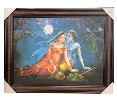 Radha Krishna Painting in Night Scene Painting