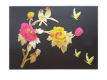 Pink & Yellow Flower Painting With Birds