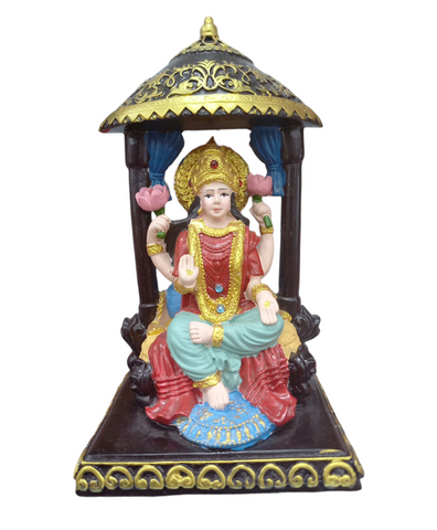 Lakshmi Ma Sitting on Singhasan Statue