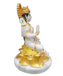 Lakshmi Ma Marble Statue Sitting on Lotus