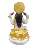 Lakshmi Ma Marble Statue Sitting on Lotus