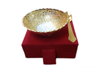 German Silver - Gold Plated Bowl & Spoon Set