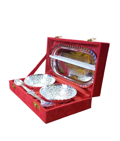 German Silver - Silver Plated Bowl & Spoon Set