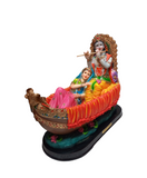 Radha Krishna on Boat Resin Statue