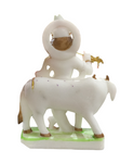 Makrana Marble Statue - Lord Krishna with Cow