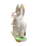 Makrana Marble Statue - Radhe Krishna with Cow