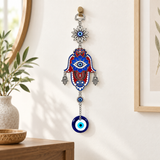 Red and Blue Hamsa Evil Eye Wall Hanging Ornament