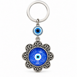 Blue Evil Eye Tree of Life Keychain