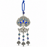 Blue Evil Eye Tree of Life Wall Hanging