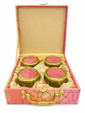 Dry Fruit Gift Box with Clasp &amp; Handle (4 Glass Jars)