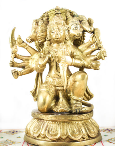 Panchmhuki Hanuman Brass Murti