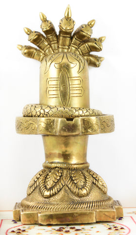 Shivalinga with Snake Brass Murti