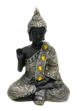 Blessing Buddha - Black & Silver