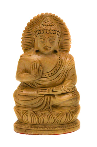 Blessing Buddha - Light Wood