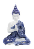 Meditating Buddha -  Blue and White