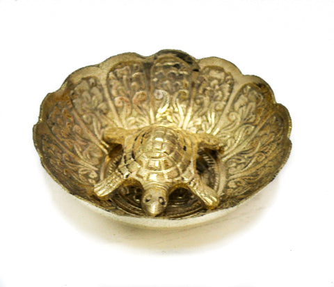 Brass Turtle with Bowl