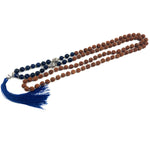 Blue Lapis Mala with Rudraksha