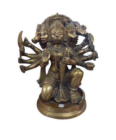 Brass Panch Mukhi Hanuman Statue