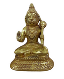 Hanuman Sitting & Blessing Brass Statue