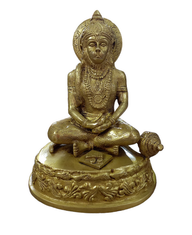 Hanuman Sitting & Meditating Brass Statue