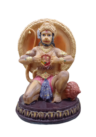Hanuman with Ram Sita in Heart Resin Statue