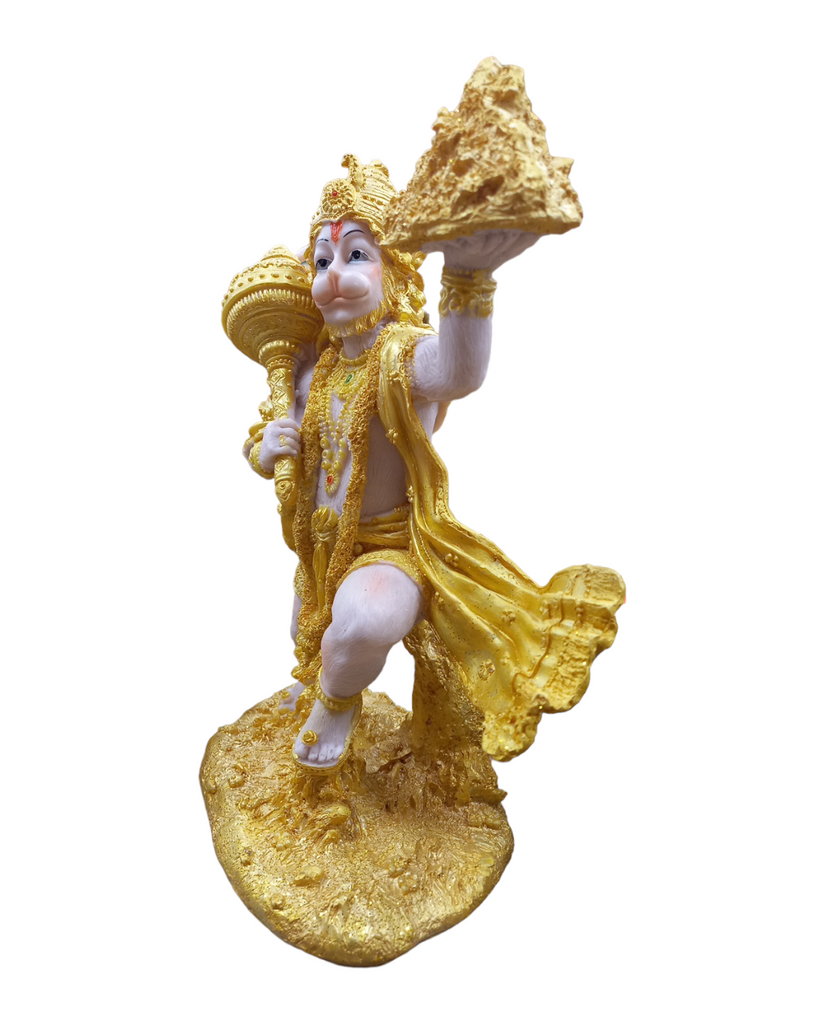 Hanuman Holding Sanjivani Mountain Resin Statue – India Sajawat & Puja Hut