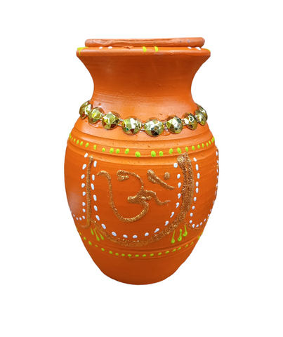 Clay Kalash with Lid and Beads