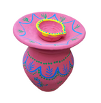 Clay Kalash with Lid and Diya