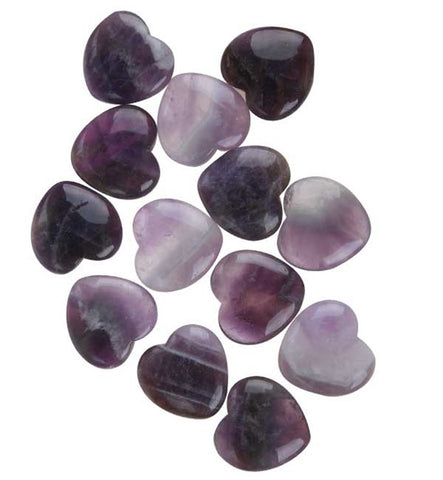 Amethyst Flat Heart Stones 